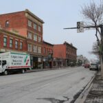 Heritage storefronts along 9 Avenue SE in Inglewood, Calgary