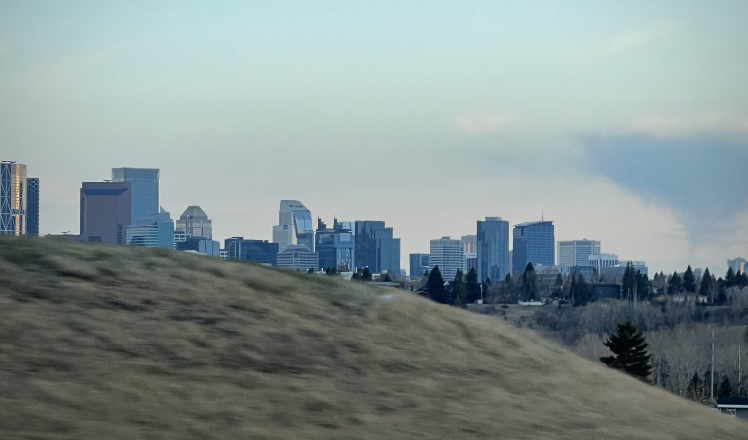 Calgary's downtown towers on a spring day